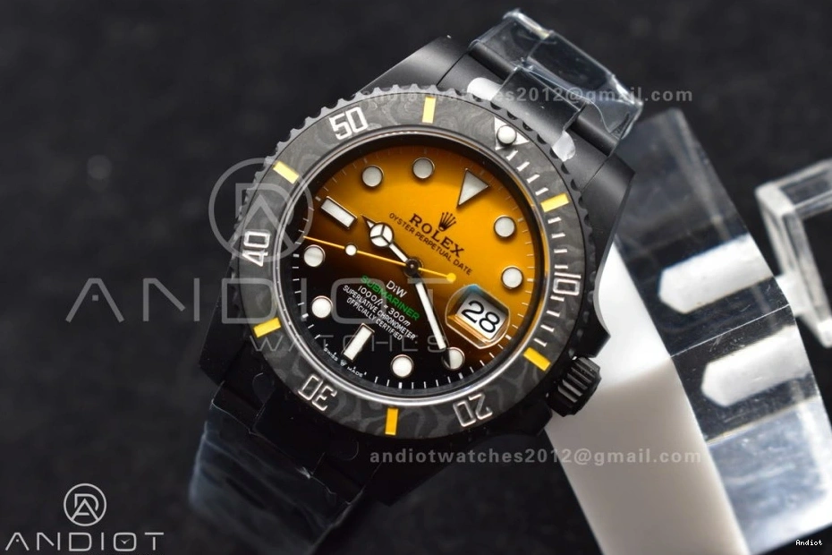 DLC VSF Bracelet DIW Dial 1:1 Best VS3135 on Edition Submariner Yellow Black DLC 0504